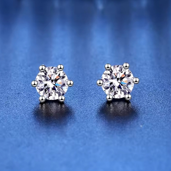 New 4ct Certified Moissanite Stud Earrings - Picture 3 of 11